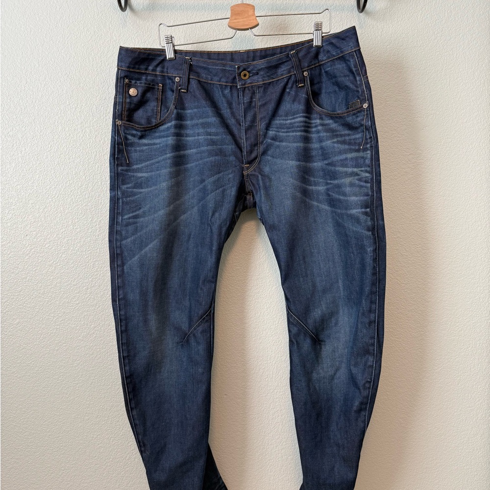 G-Star Arc 3D Slim Blue Jeans with Worn-In Look 34x30